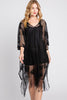 FLORAL LACE PONCHO WITH TASSEL