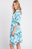 FLOWER PRINT SELF-TIE DRAWSTRING OPEN FRONT COVER-UP