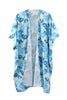 FLOWER PRINT SELF-TIE DRAWSTRING OPEN FRONT COVER-UP