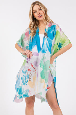 FLORAL PRINT KIMONO