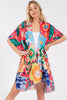 MULTI COLOR FLOWER PRINT KIMONO