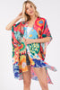 MULTI COLOR FLOWER PRINT KIMONO