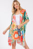 MULTI COLOR FLOWER PRINT KIMONO