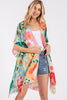 MULTI COLOR FLOWER PRINT KIMONO