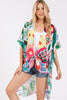 MULTI COLOR FLOWER PRINT KIMONO