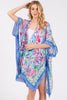 FLOWER PRINT SILKY FEEL KIMONO