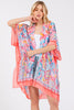 FLOWER PRINT SILKY FEEL KIMONO