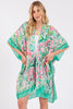 FLOWER PRINT SILKY FEEL KIMONO