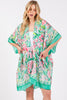 FLOWER PRINT SILKY FEEL KIMONO