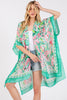 FLOWER PRINT SILKY FEEL KIMONO