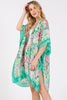 FLOWER PRINT SILKY FEEL KIMONO