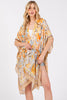 FLOWER PRINT SILKY FEEL KIMONO