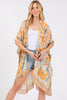 FLOWER PRINT SILKY FEEL KIMONO