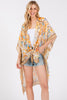 FLOWER PRINT SILKY FEEL KIMONO