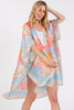 ABSTRACT PRINT SILKY FEEL KIMONO