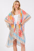 ABSTRACT PRINT SILKY FEEL KIMONO