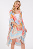 ABSTRACT PRINT SILKY FEEL KIMONO