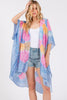 ABSTRACT PRINT SILKY FEEL KIMONO