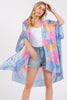 ABSTRACT PRINT SILKY FEEL KIMONO