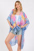 ABSTRACT PRINT SILKY FEEL KIMONO