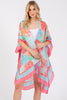 ABSTRACT PRINT SILKY FEEL KIMONO