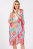 ABSTRACT PRINT SILKY FEEL KIMONO