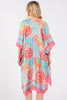 ABSTRACT PRINT SILKY FEEL KIMONO