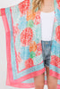 ABSTRACT PRINT SILKY FEEL KIMONO