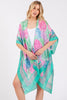 ABSTRACT PRINT SILKY FEEL KIMONO