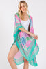 ABSTRACT PRINT SILKY FEEL KIMONO