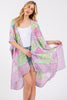 ABSTRACT PRINT SILKY FEEL KIMONO