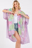 ABSTRACT PRINT SILKY FEEL KIMONO