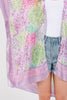 ABSTRACT PRINT SILKY FEEL KIMONO