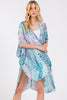 ABSTRACT PRINT SILKY FEEL KIMONO