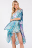 ABSTRACT PRINT SILKY FEEL KIMONO