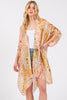 ABSTRACT PRINT SILKY FEEL KIMONO