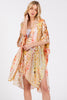 ABSTRACT PRINT SILKY FEEL KIMONO