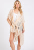 DISTRESSED PATTERN TASSEL KIMONO