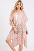 DISTRESSED PATTERN TASSEL KIMONO