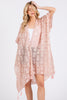 DISTRESSED PATTERN TASSEL KIMONO