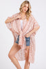 DISTRESSED PATTERN TASSEL KIMONO