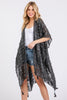 DISTRESSED PATTERN TASSEL KIMONO