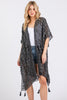 DISTRESSED PATTERN TASSEL KIMONO