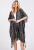 DISTRESSED PATTERN TASSEL KIMONO