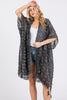 DISTRESSED PATTERN TASSEL KIMONO