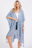 DISTRESSED PATTERN TASSEL KIMONO