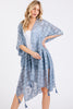 DISTRESSED PATTERN TASSEL KIMONO