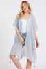 COLORED STITCH TRIM AND TASSEL KIMONO