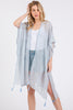 COLORED STITCH TRIM AND TASSEL KIMONO