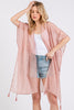 COLORED STITCH TRIM AND TASSEL KIMONO